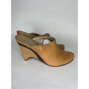 kenneth cole Shoes Heels Slides Wedges Women Size 7.5M Tan Leather Italy